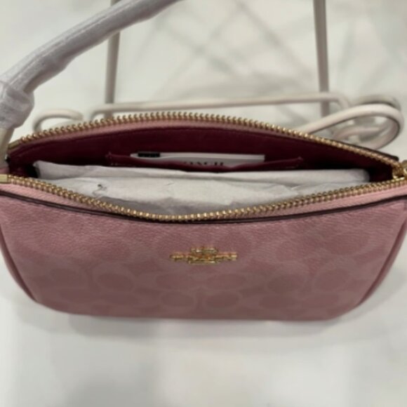 Coach Nolita 19 In Signature Canvas CW426 In Gold/Powder Pink - Picture 4 of 5